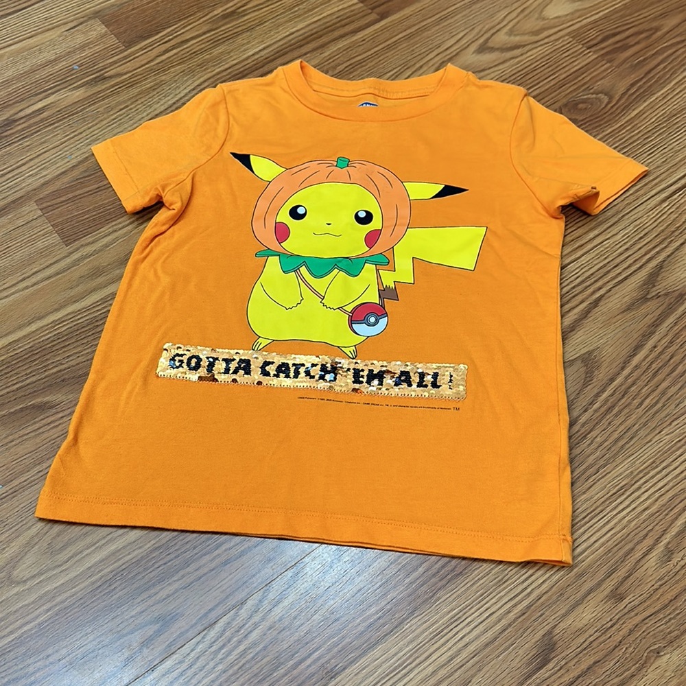 Pokemon Pikachu Sequin Pumpkin Tee 🎃⚡️🎃 - Picture 3 of 7